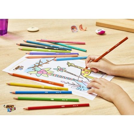 BIC Kids Tropicolors 2 Lápices de Colores Estuche de 12 Unidades